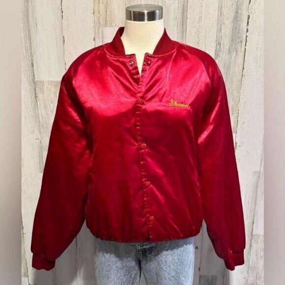 Vintage U.S.M.C. nylon military Bomber Jacket Custom Embroidered Large - Picture 6 of 7